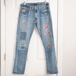 Polo Ralph Lauren Jeans Sullivan Bandanna Patchwork Mens Size 30x30 Straight Leg